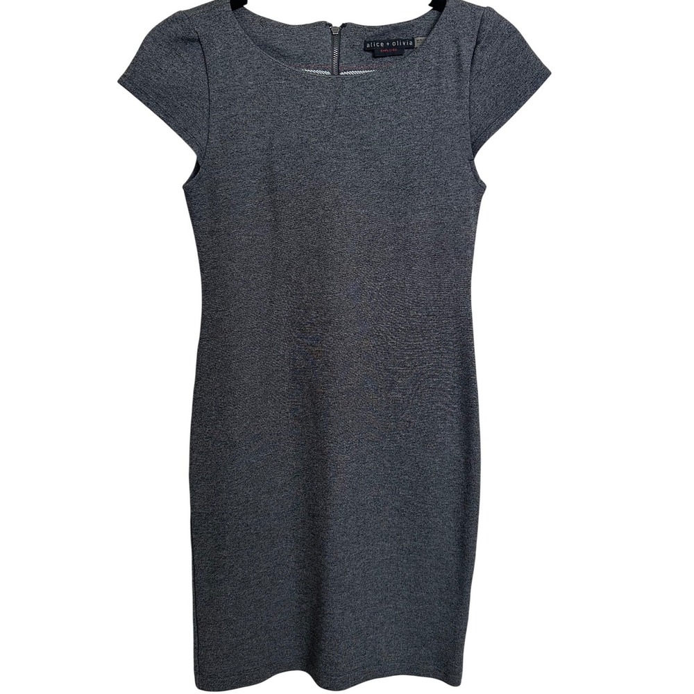 Alice‎ + Olivia Employed Gray Cap Sleeve Sheath Dress Small